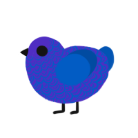 deep sea, a indigo and ultramarine chicken with a double-lace pattern