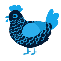 A tumblr and sky chicken with a lace pattern