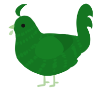A leaf chicken with a bar pattern