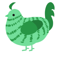 A spring and viridian chicken with a bar pattern