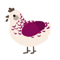 A cream and wine chicken with a half-lace pattern