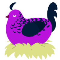 A amethyst and tumblr chicken with a half-lace pattern
