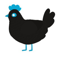 A sable chicken with a lace pattern