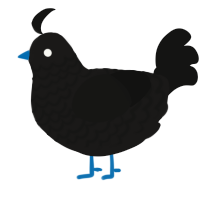 A sable and black chicken with a lace pattern