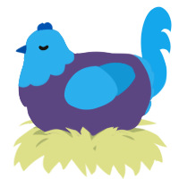 A overcast and sky chicken with a head pattern