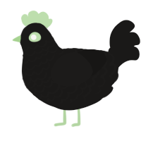 A sable chicken with a lace pattern