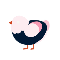 Rose Quartz, a tumblr and rose chicken with a head pattern