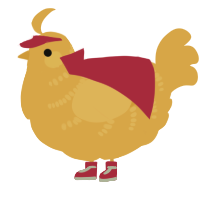 A honey chicken with a half-bar pattern