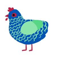 Relish, a ultramarine and spring chicken with a lace pattern