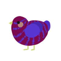 Berry Twist, a wine and indigo chicken with a bar pattern