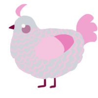 A mist and pink chicken with a lace pattern