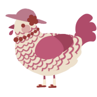 A blurple and plum chicken with a lace pattern