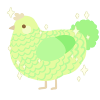 A gluppy and spring chicken with a lace pattern