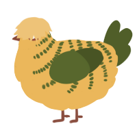 A honey and olive chicken with a half-bar pattern