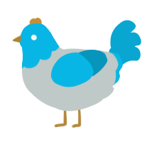A silver and cerulean chicken with a head pattern