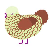 A apple and russet chicken with a lace pattern