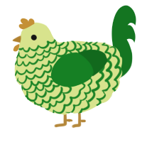 A lemon and leaf chicken with a lace pattern