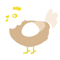 A beige and cream chicken with a head pattern