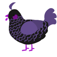 A sable and overcast chicken with a lace pattern