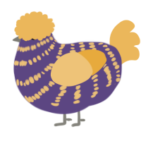 A overcast and honey chicken with a bar pattern