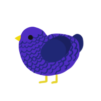 Undae, a indigo and navy chicken with a lace pattern