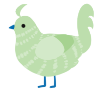 A gluppy chicken with a bar pattern