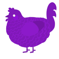 A violet chicken with a lace pattern