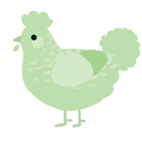 A gluppy chicken with a half-lace pattern