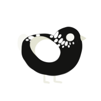 Revolution of Demons, a black and white chicken with a neck-speckle pattern