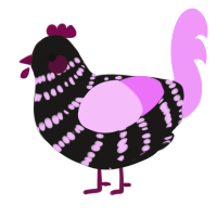A sable and lavender chicken with a bar pattern