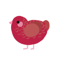 (unnamed), a crimson and red chicken with a half-lace pattern