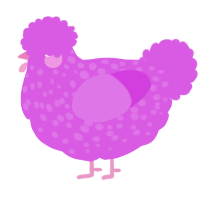 A orchid chicken with a speckle pattern