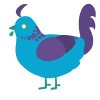A cerulean and overcast chicken with a neck-speckle pattern