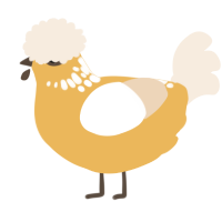 A honey and cream chicken with a neck-speckle pattern