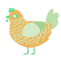 A honey and gluppy chicken with a lace pattern