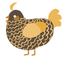 A bark and honey chicken with a lace pattern