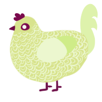 A lemon and apple chicken with a double-lace pattern