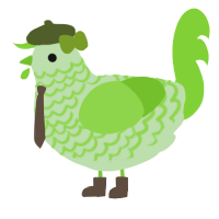 A gluppy and grass chicken with a lace pattern