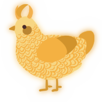 A honey and ochre chicken with a double-lace pattern