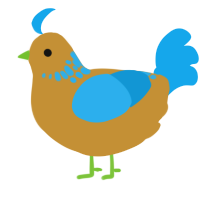 A gold and sky chicken with a neck-speckle pattern
