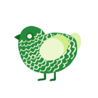 Hedge, a viridian and apple chicken with a lace pattern