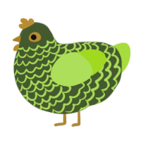 A olive and lime chicken with a lace pattern