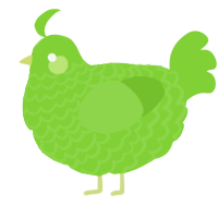 A grass chicken with a lace pattern
