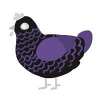 A sable and overcast chicken with a lace pattern