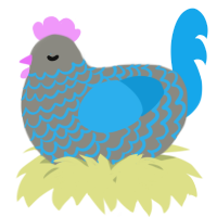 A ash and sky chicken with a lace pattern
