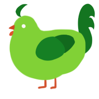 A grass and leaf chicken