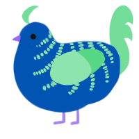 A ultramarine and spring chicken with a half-bar pattern