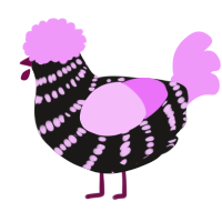 A sable and lavender chicken with a bar pattern