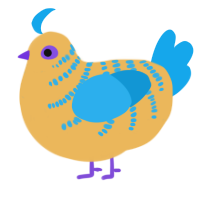 A honey and sky chicken with a half-bar pattern