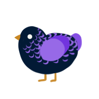 Almost, a tumblr and blurple chicken with a half-lace pattern